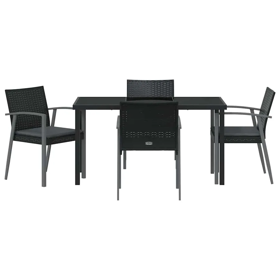 Ensemble de salle à manger pour jardin 5 pcs Noir et gris - 7