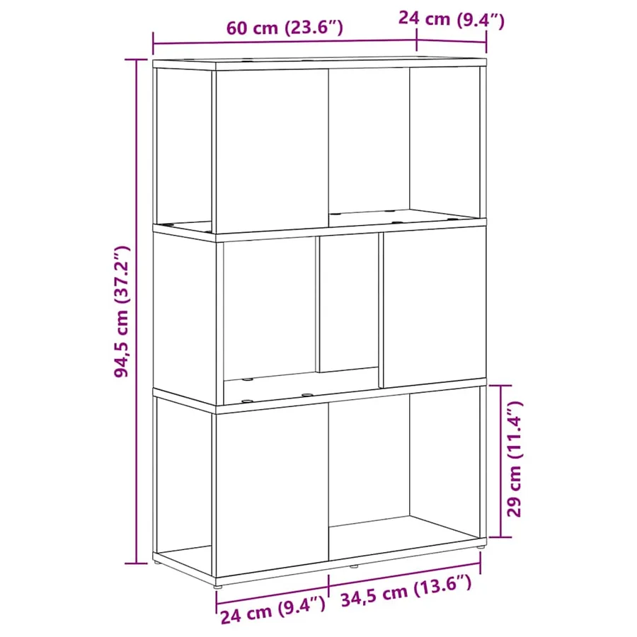 Ensemble meuble TV Marron 60 x 24 x 94,5 cm Bois d'ingénierie - 11
