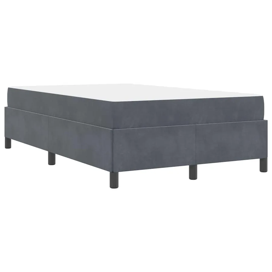 Cadre de lit avec matelas Gris foncé 120 x 190 cm tissu - 7