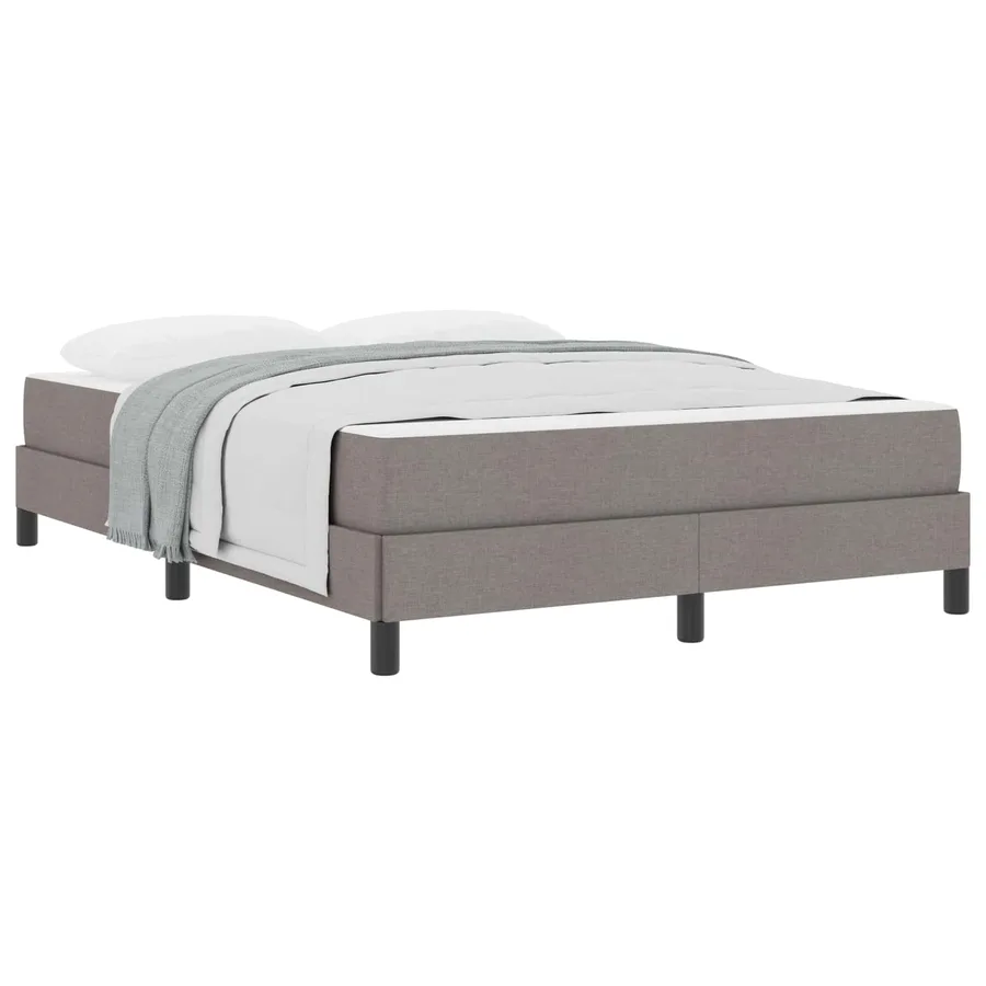 Lit à ressorts avec matelas Taupe 140 x 190 cm tissu - 2