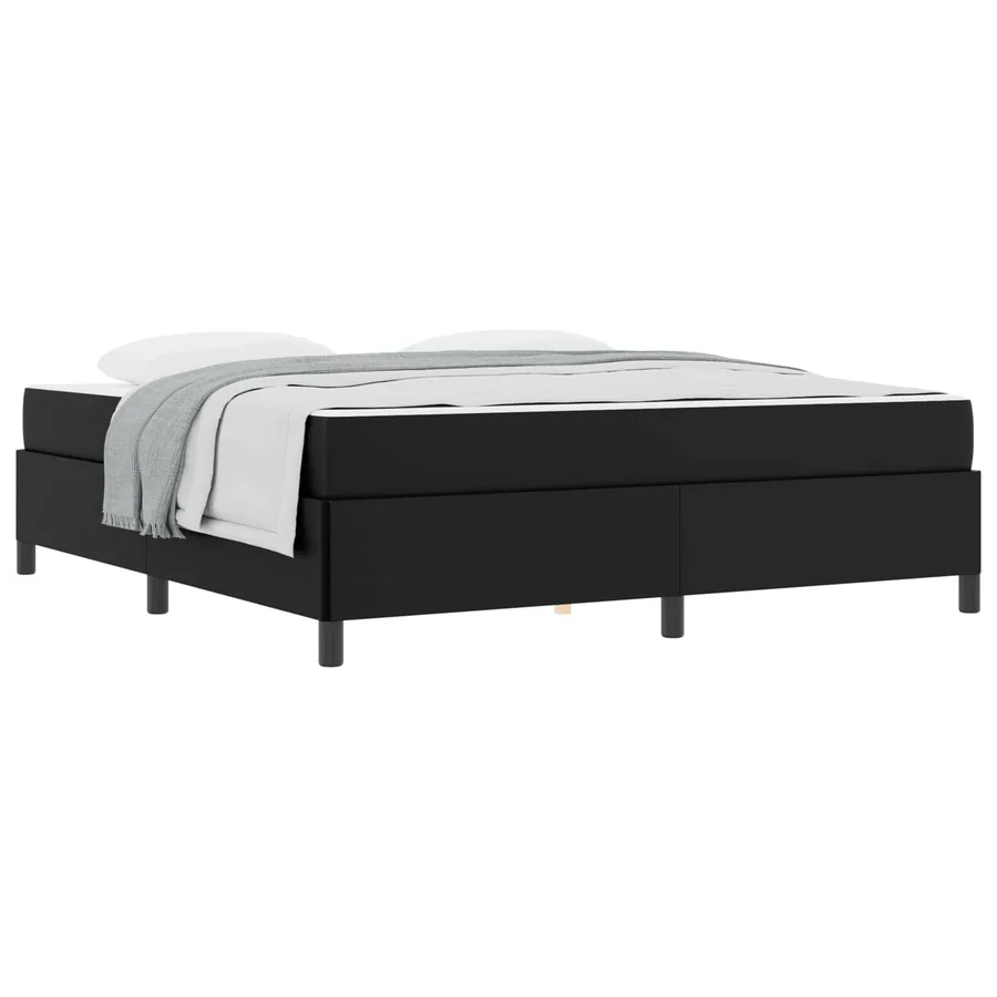 Cadre de lit avec matelas Noir 180 x 200 cm tissu - 2