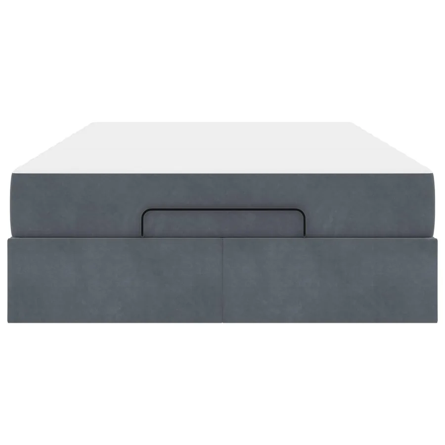 Cadre de lit avec matelas 2 pcs Gris Foncé Velours - 6