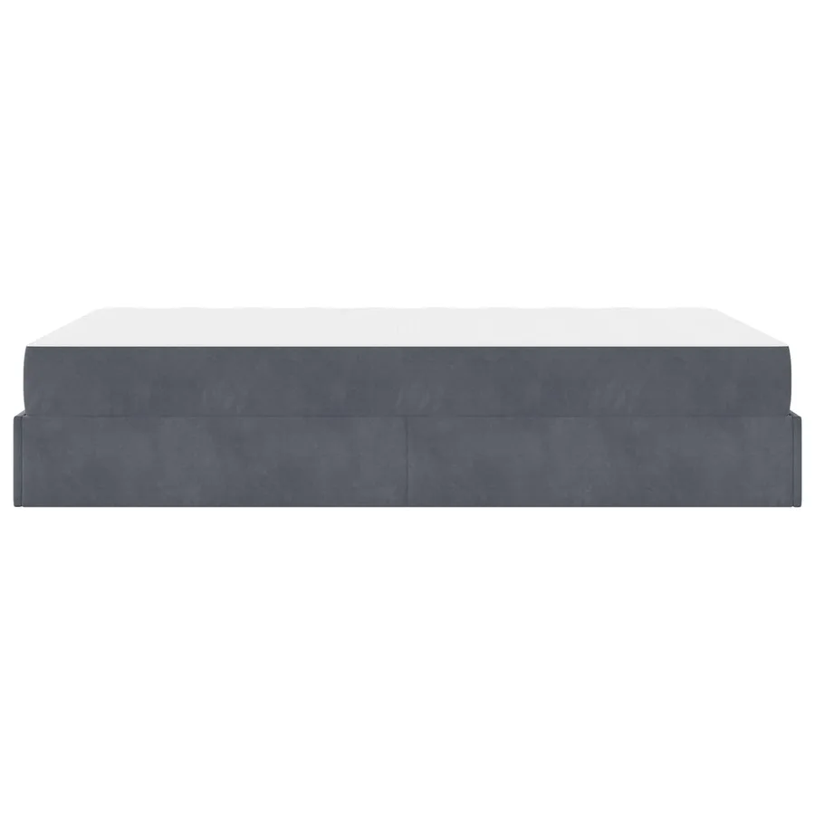 Cadre de lit avec matelas 2 pcs Gris Foncé Velours - 7