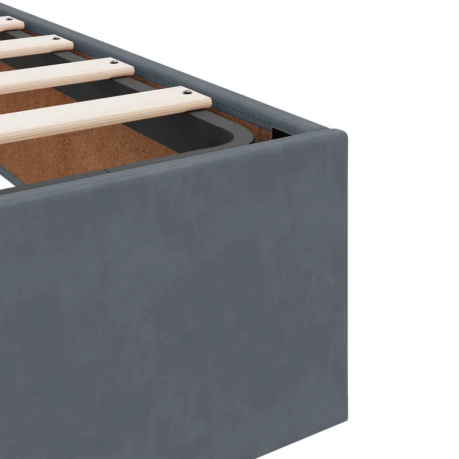 Cadre de lit avec matelas 2 pcs Gris Foncé Velours - 9