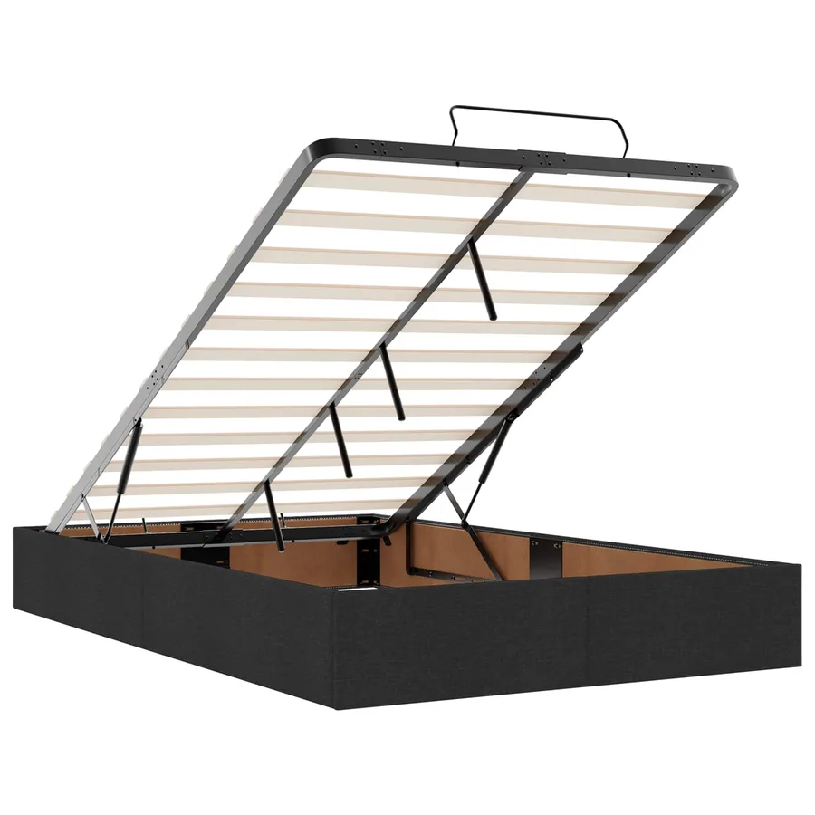 Cadre de lit avec matelas 2 pcs Noir tissu - 11