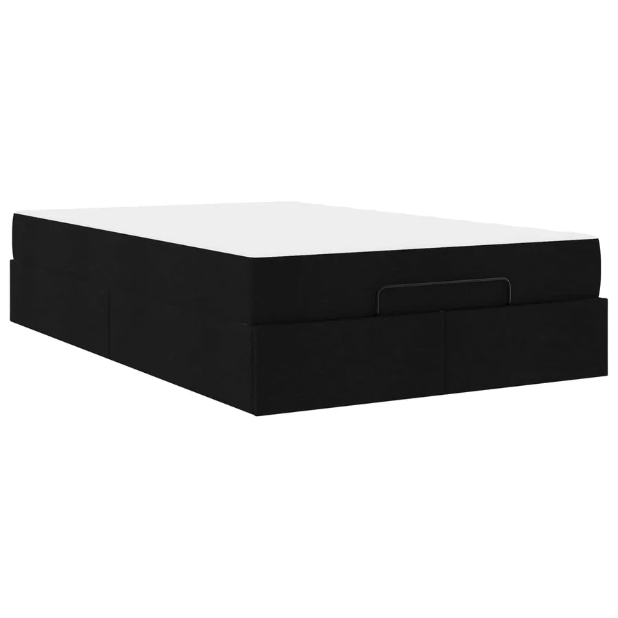 Cadre de lit avec matelas 2 pcs Noir tissu - 2