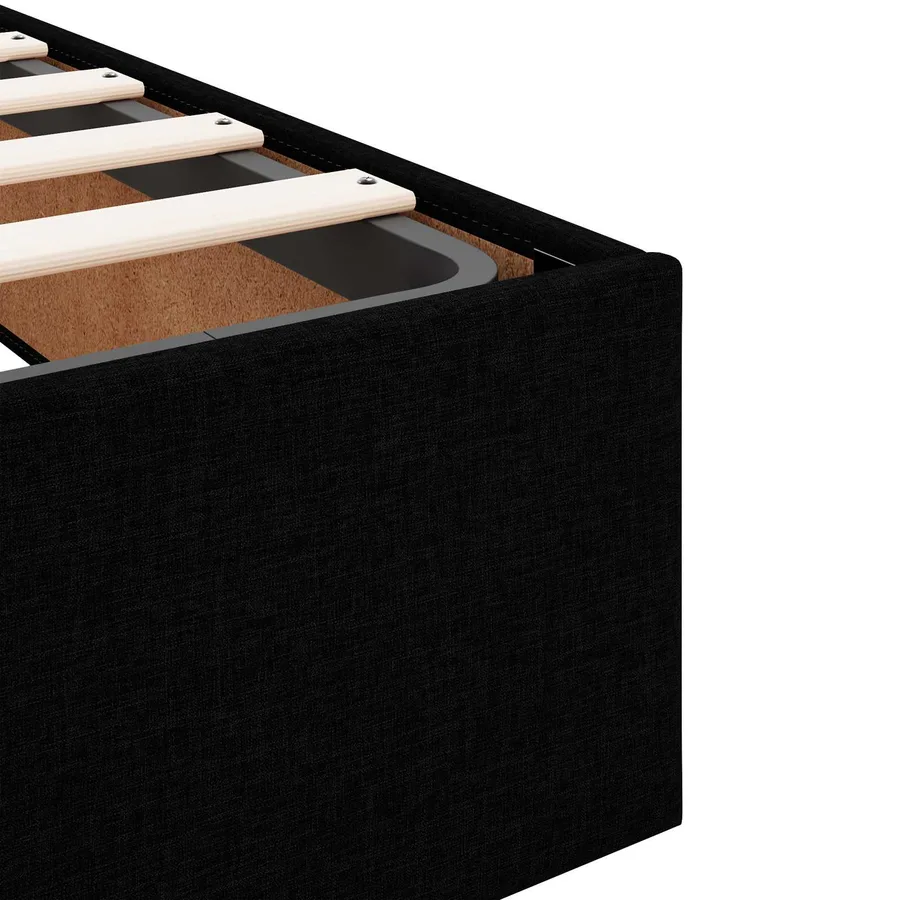 Cadre de lit avec matelas 2 pcs Noir tissu - 9