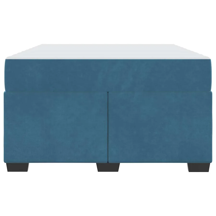 Cadre de lit avec matelas Bleu foncé 120 x 200 cm tissu - 5