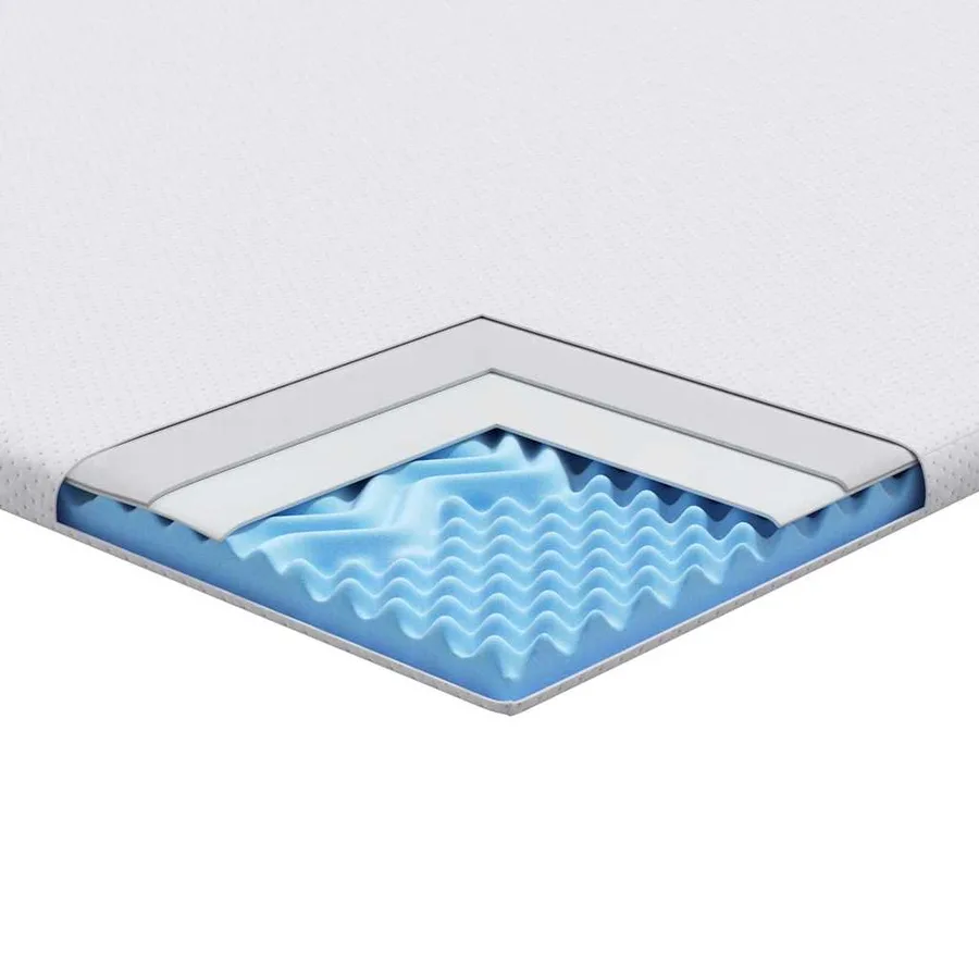 Surmatelas Blanc 200 x 200 cm Tissu Jacquard - 11