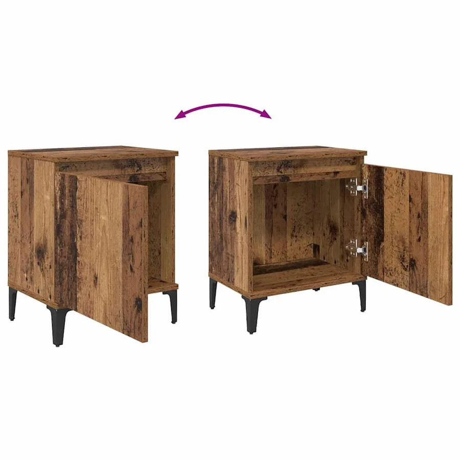 Cabinet de chevet Bois ancien 40 x 30 x 50 cm Bois d'ingénierie - 11