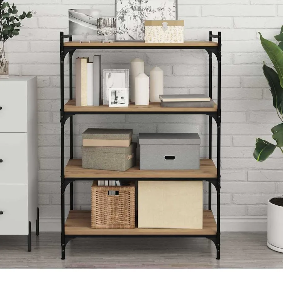 Étagère à livres 3 niveaux 4 pcs 80 x 40 x 1,5 cm Marron