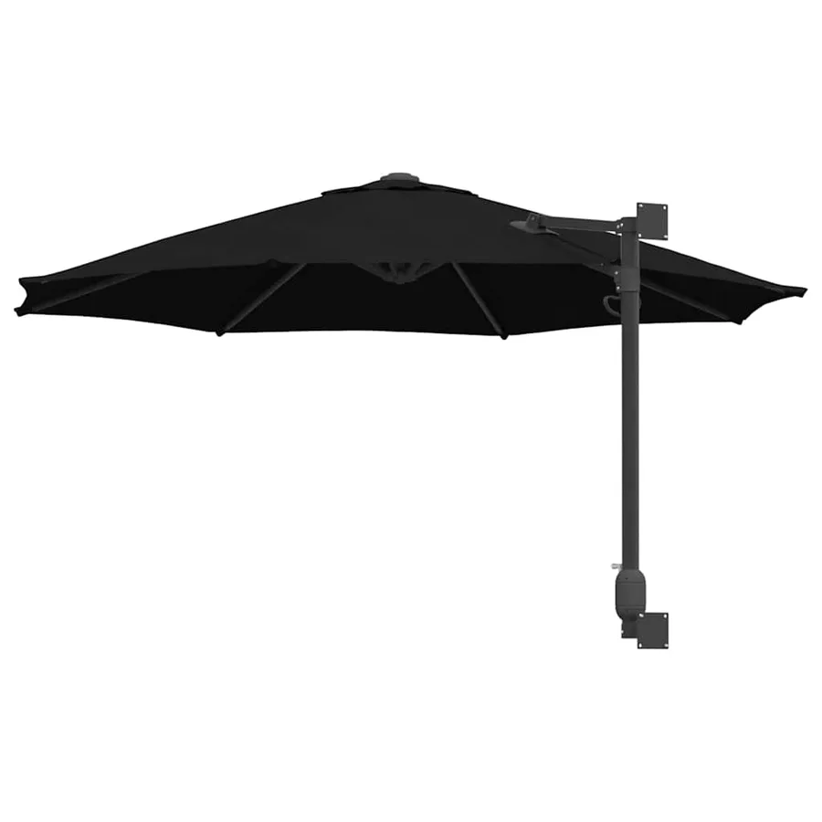 Parasol de jardin Noir 248 x 248 x 148 cm Polyester et Acier - 6