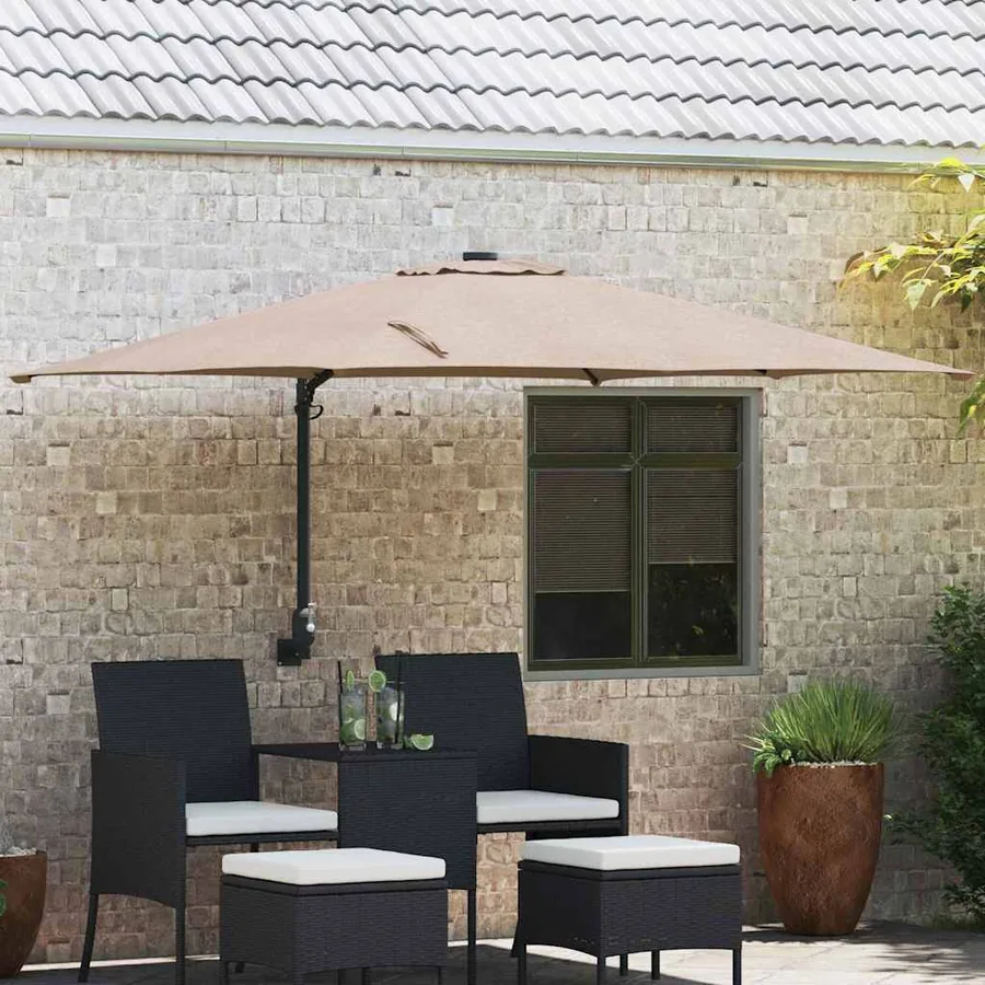 Parasol de jardin Taupe 248,5 x 247,5 x 160 cm