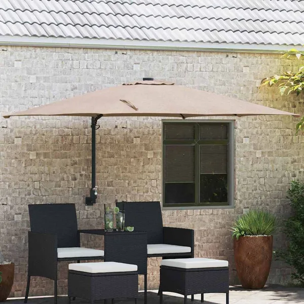 Parasol de jardin Taupe 248,5 x 247,5 x 160 cm