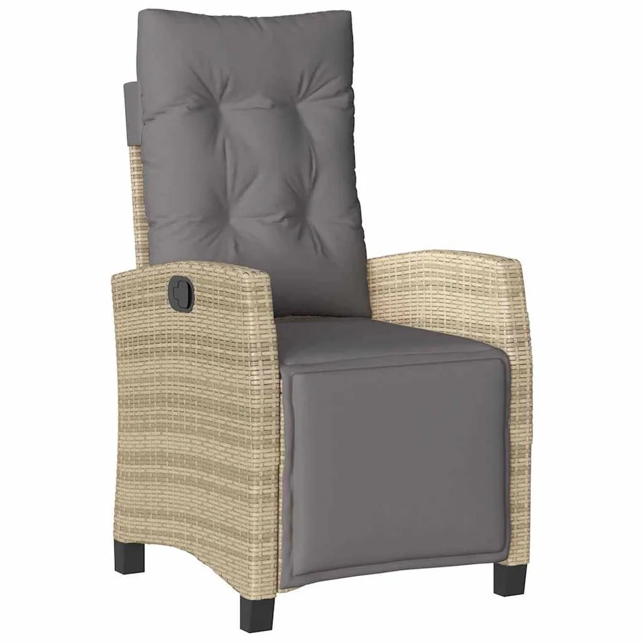 Ensemble de salle à manger pour jardin 9 pcs Beige polyrotin - 6