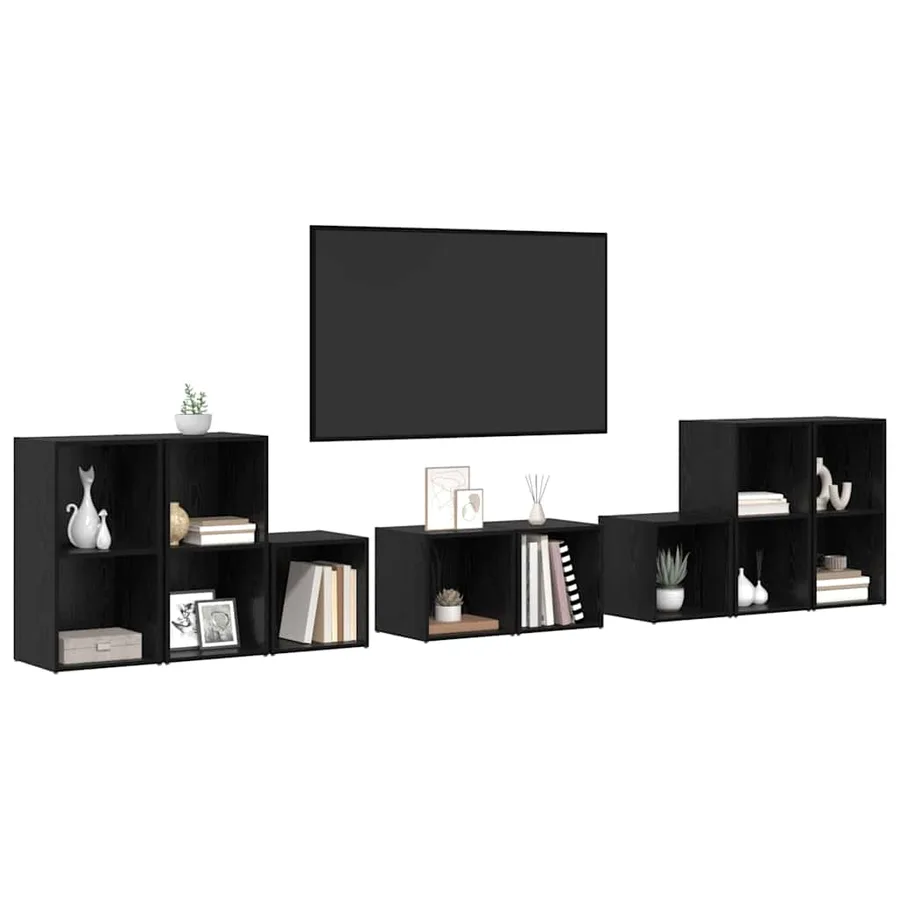 Ensemble de meubles TV 8 pcs Chêne noir Bois d'ingénierie - 3
