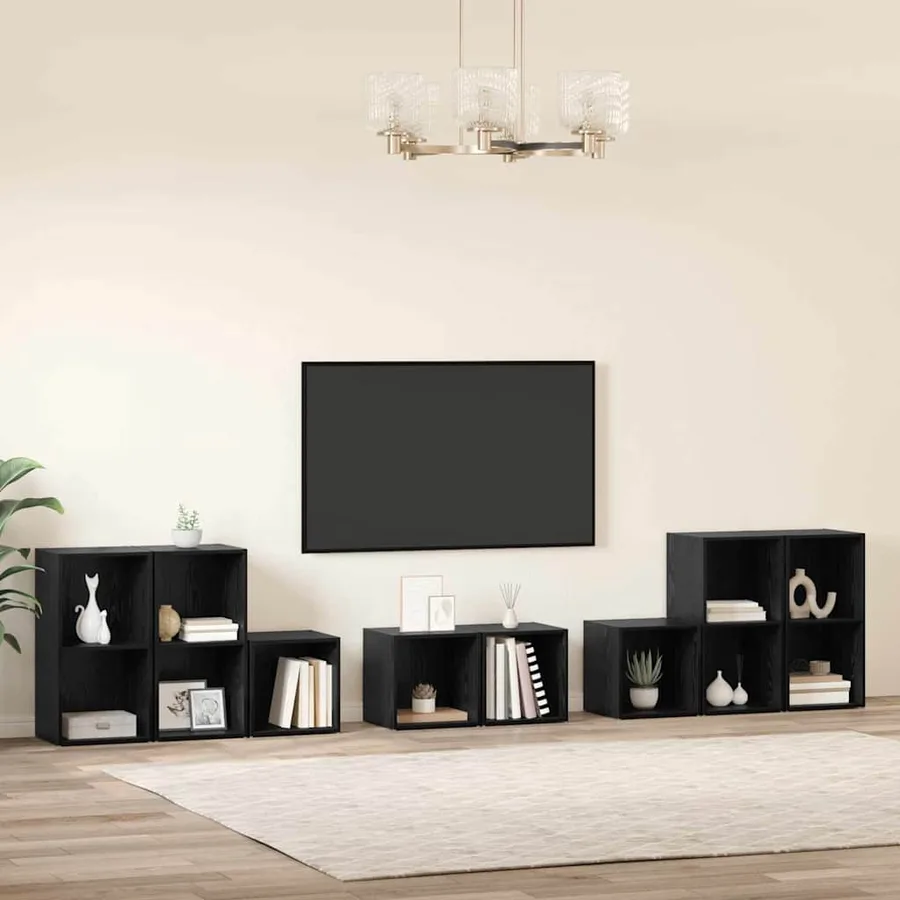Ensemble de meubles TV 8 pcs Chêne noir Bois d'ingénierie - 4