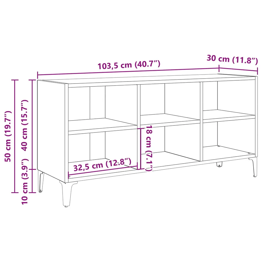 Ensemble meuble TV Marron 103,5 x 30 x 50 cm Bois d’ingénierie - 11
