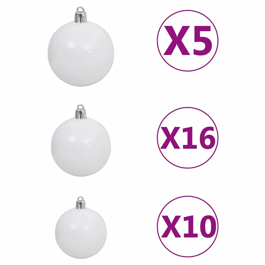 Arbre de Noël artificiel pré-éclairé avec ensemble de boules - 10
