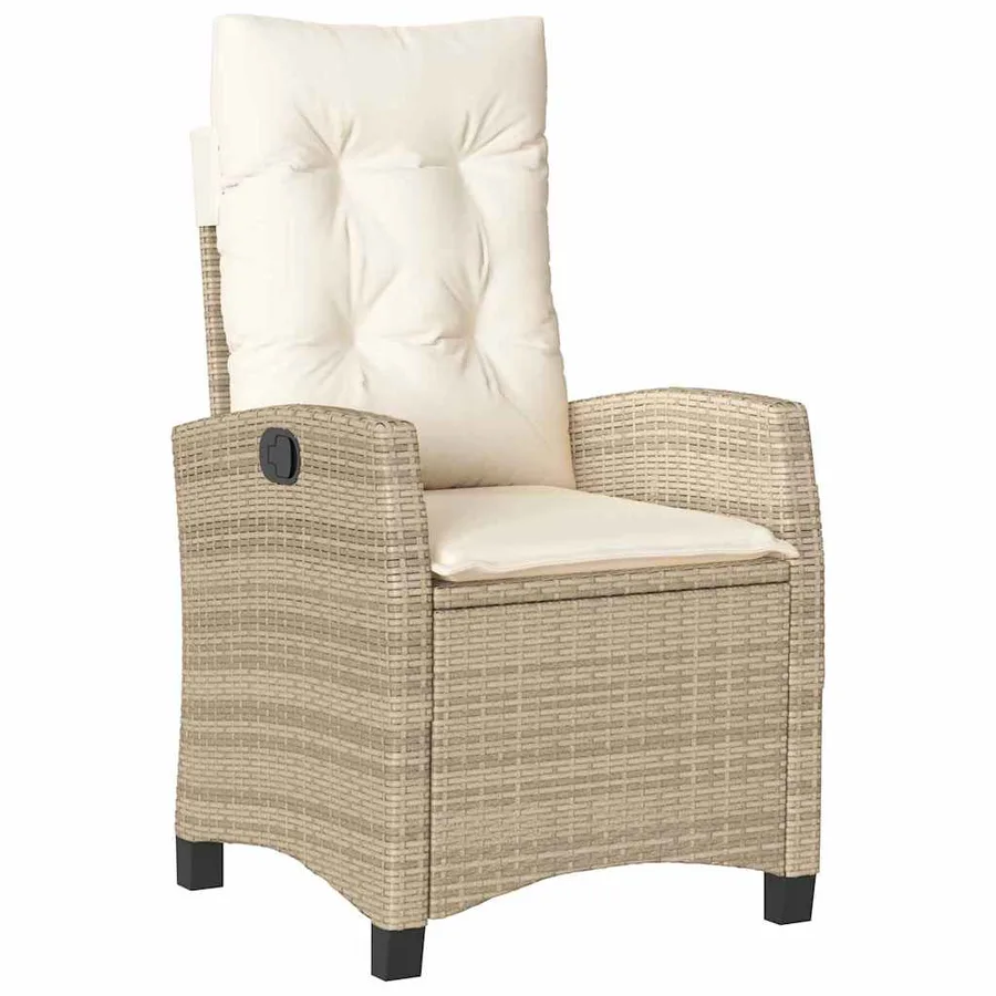 Ensemble de salle à manger pour jardin 7 pcs Beige polyrotin - 6