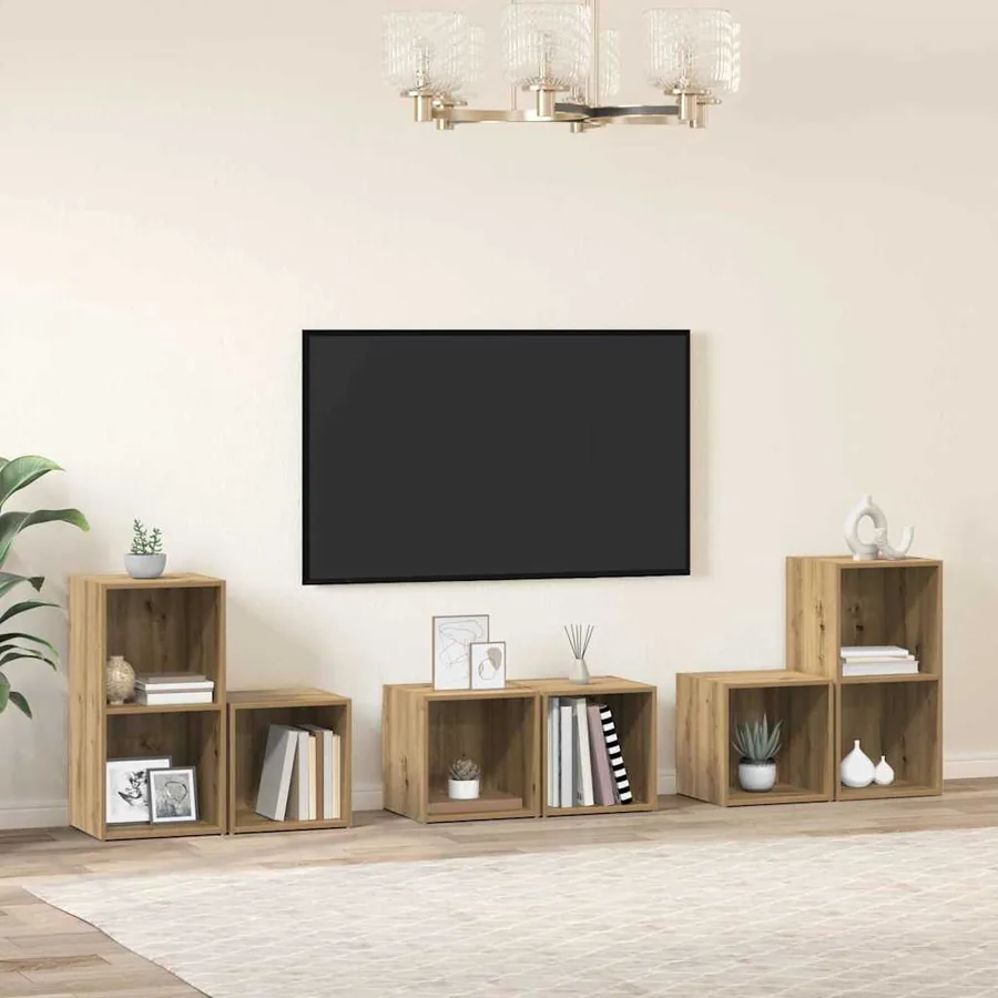 Ensemble meuble TV 6 pcs Chêne artisanal Bois d'ingénierie