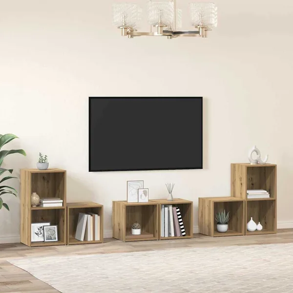 Ensemble meuble TV 6 pcs Chêne artisanal Bois d'ingénierie