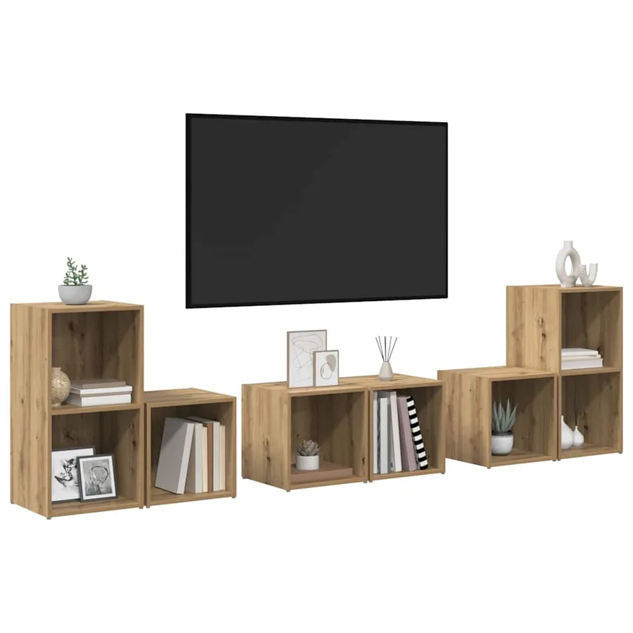 Ensemble meuble TV 6 pcs Chêne artisanal Bois d'ingénierie - 3