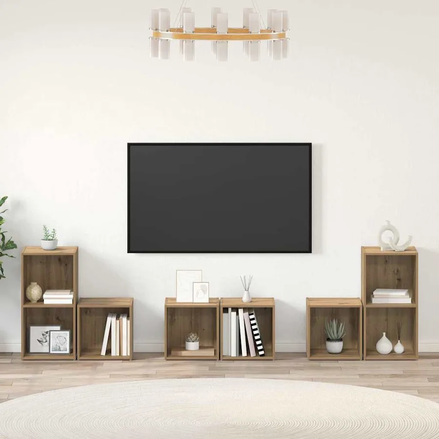 Ensemble meuble TV 6 pcs Chêne artisanal Bois d'ingénierie - 4