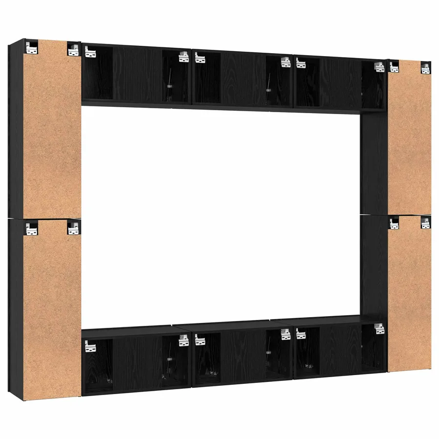 Ensemble meuble TV 10 pcs Chêne noir Bois d'ingénierie - 11