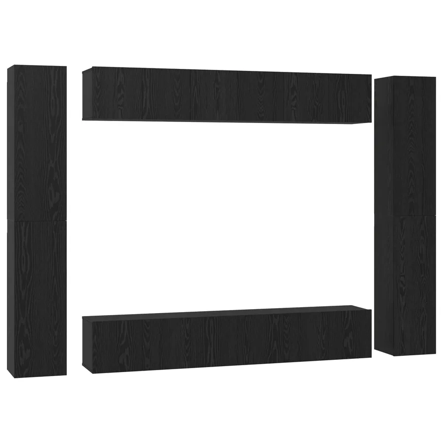 Ensemble meuble TV 10 pcs Chêne noir Bois d'ingénierie - 2