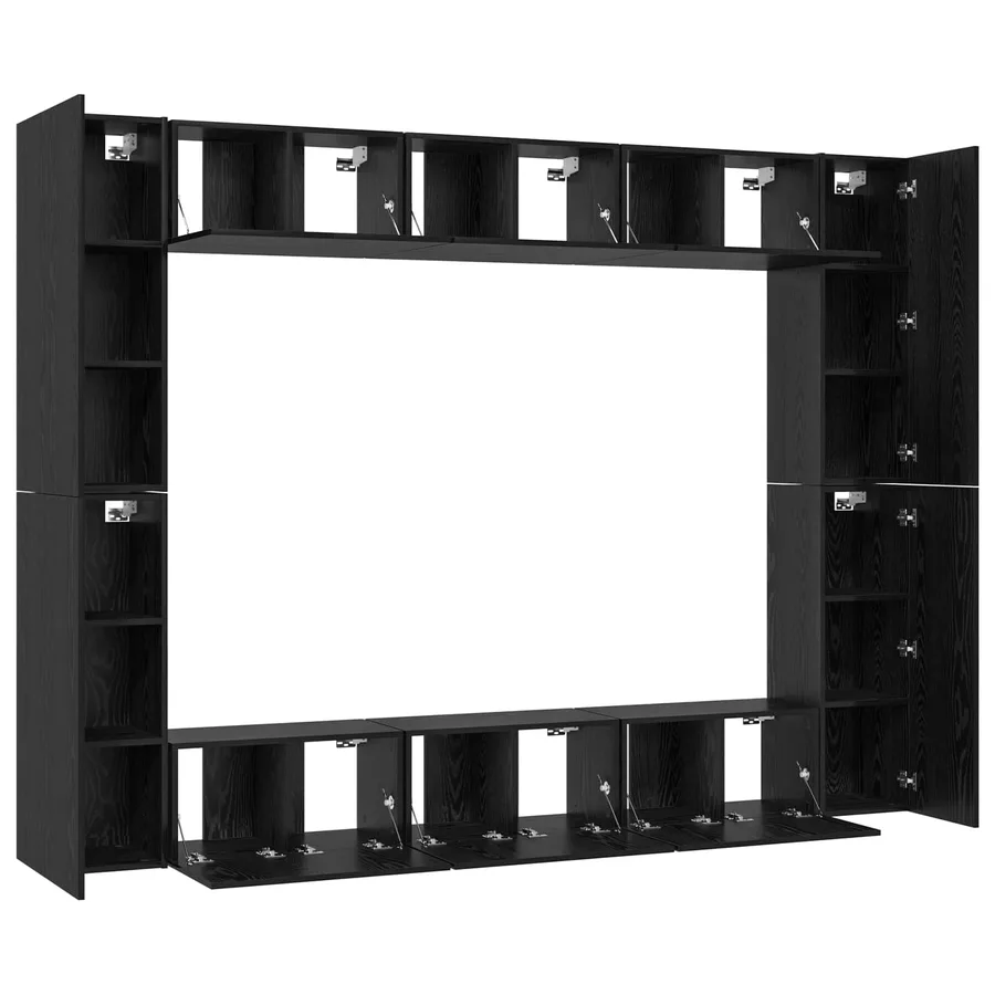 Ensemble meuble TV 10 pcs Chêne noir Bois d'ingénierie - 7