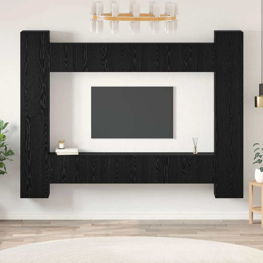 Ensemble meuble TV 10 pcs Chêne noir 30,5 x 30 x 90 cm