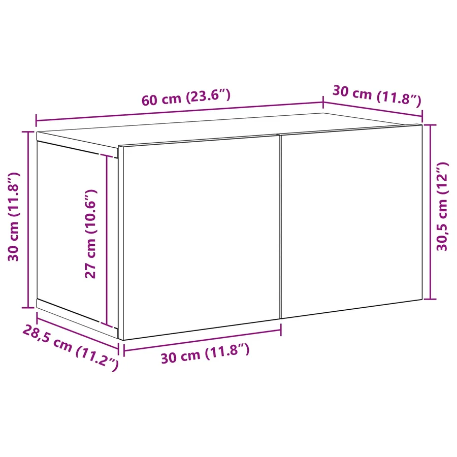 Ensemble meuble TV 10 pcs Chêne noir 30,5 x 30 x 90 cm - 16