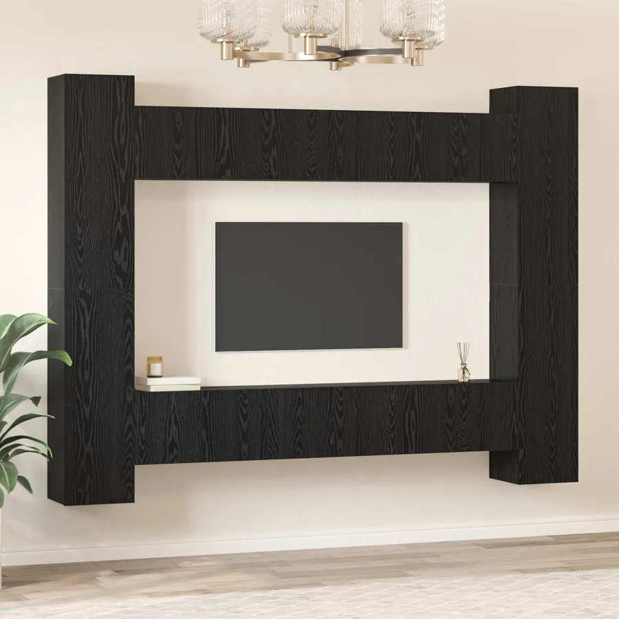 Ensemble meuble TV 10 pcs Chêne noir 30,5 x 30 x 90 cm - 4