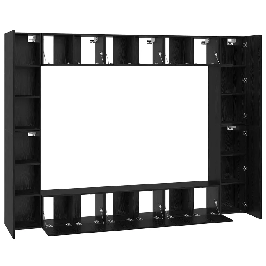 Ensemble meuble TV 10 pcs Chêne noir 30,5 x 30 x 90 cm - 7