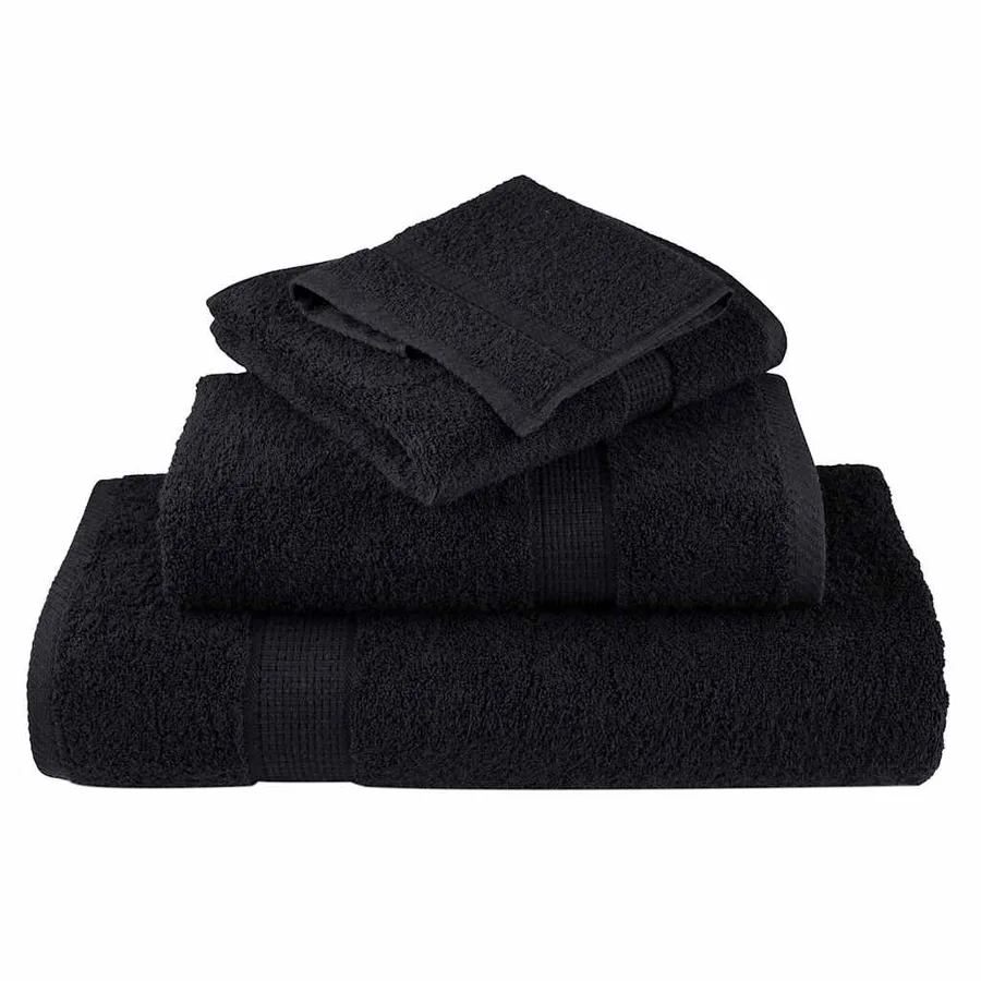 Serviette Invité SOLUND 25 pc Noir 70 x 140 cm 550 gsm - 3