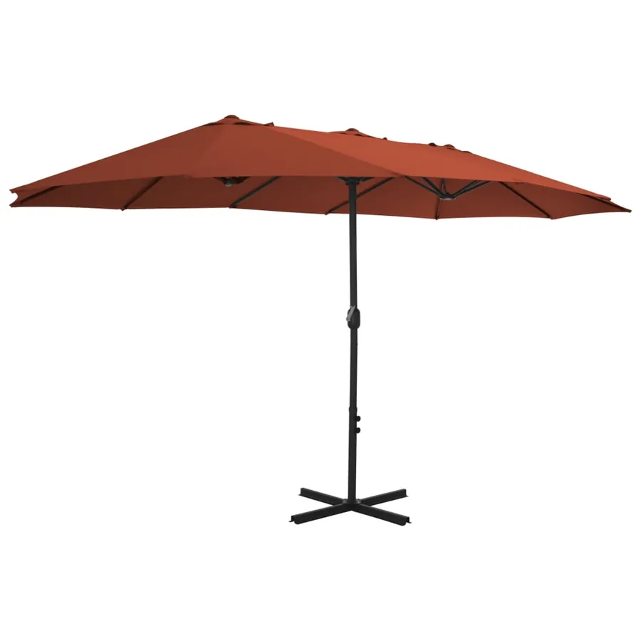 Parasol d'extérieur avec poteau en aluminium terre cuite - 2