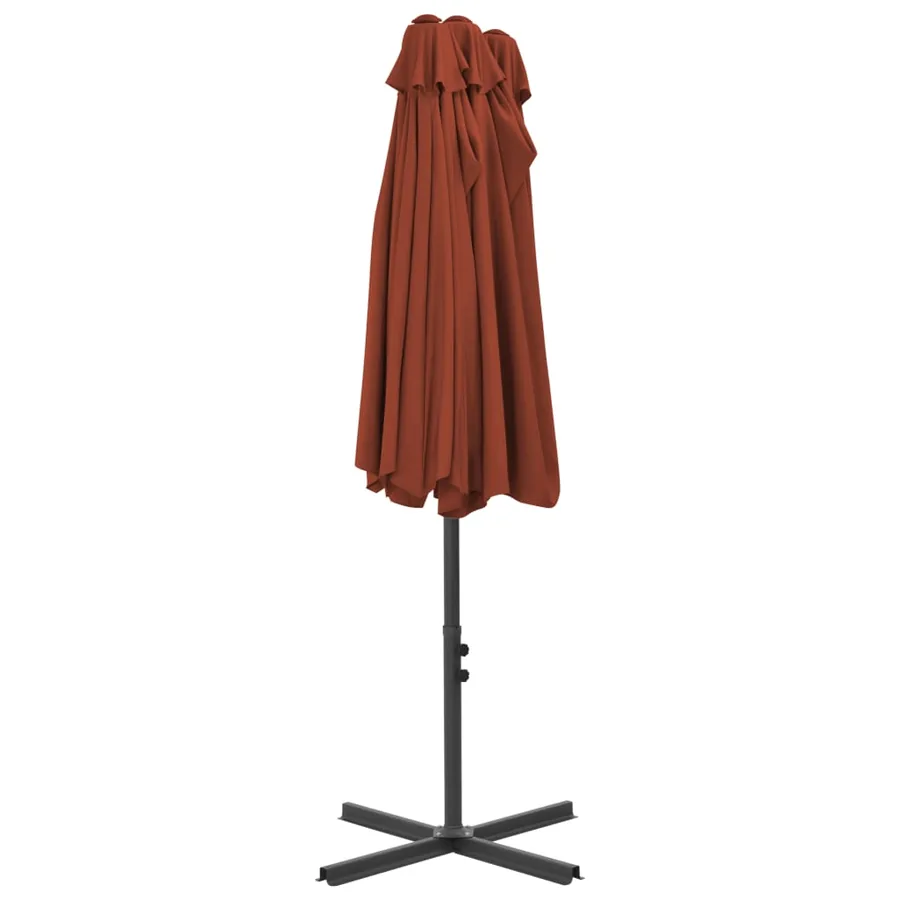 Parasol d'extérieur avec poteau en aluminium terre cuite - 5