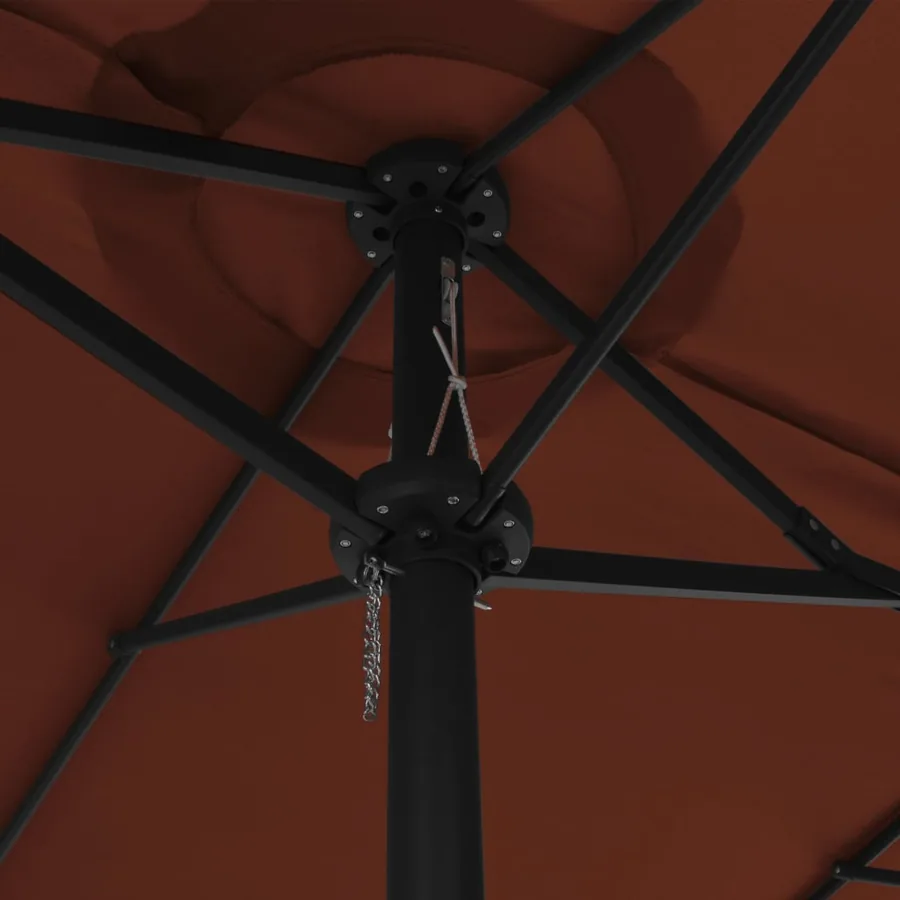 Parasol d'extérieur avec poteau en aluminium terre cuite - 6