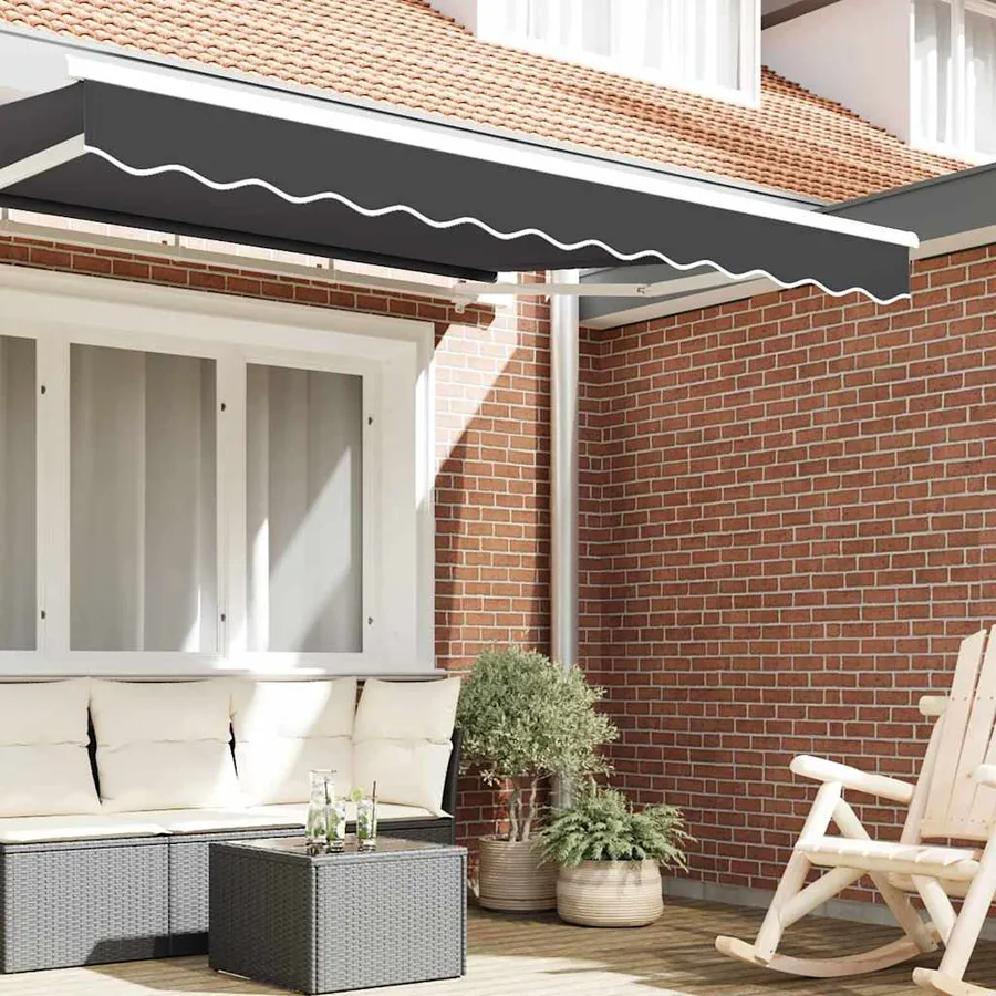 Remplacement de lambrequin Rayures Anthracite 2,5 m Polyester - 3