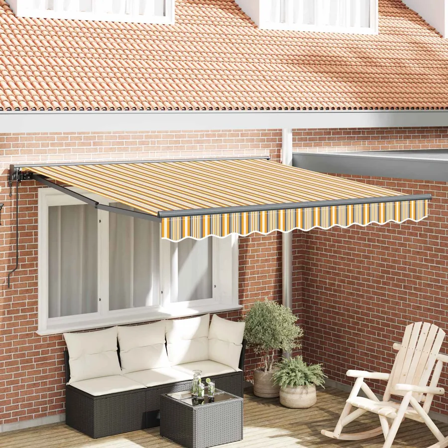 Cadre d'auvent Jaune et Gris 350 x 250 cm