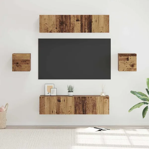 Ensemble meuble TV 6 pcs Bois Ancien Bois d'ingénierie