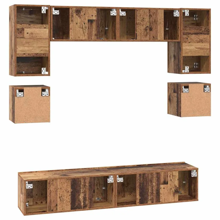 Ensemble meuble TV 8 pcs Bois Ancien Bois d'ingénierie - 8