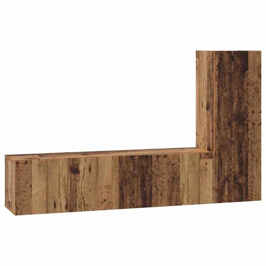 Ensemble meuble TV 3 pcs Bois Ancien Bois d'ingénierie - 2