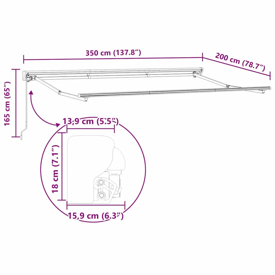Cadre d'auvent Multicolore 350 x 200 cm - 12