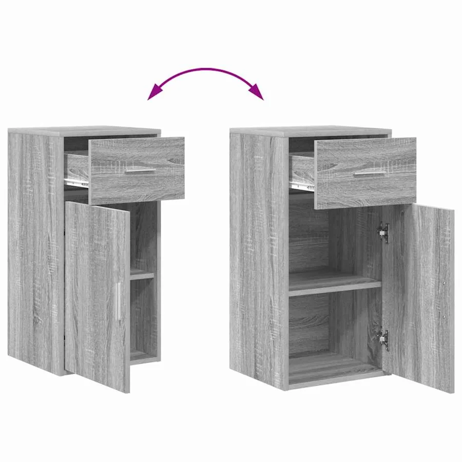 Buffet avec tiroir Gris Sonoma 38 x 34 x 75 cm - 12