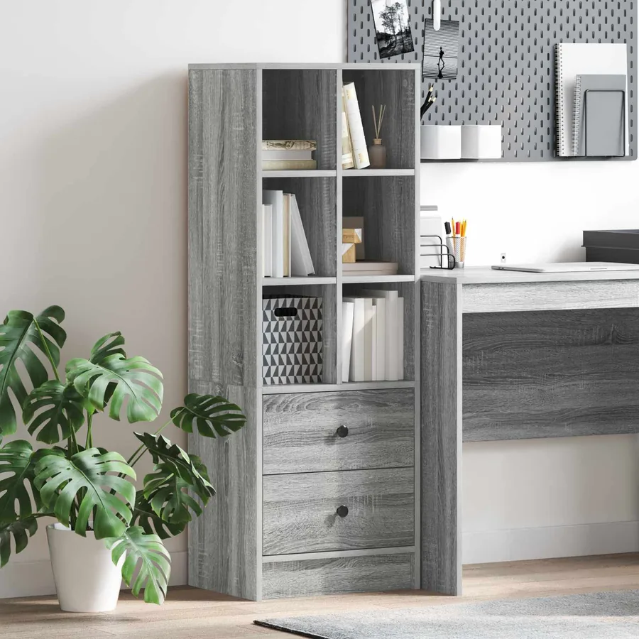 Haut Armoire avec tiroir Gris Sonoma 45,5 x 34 x 127 cm