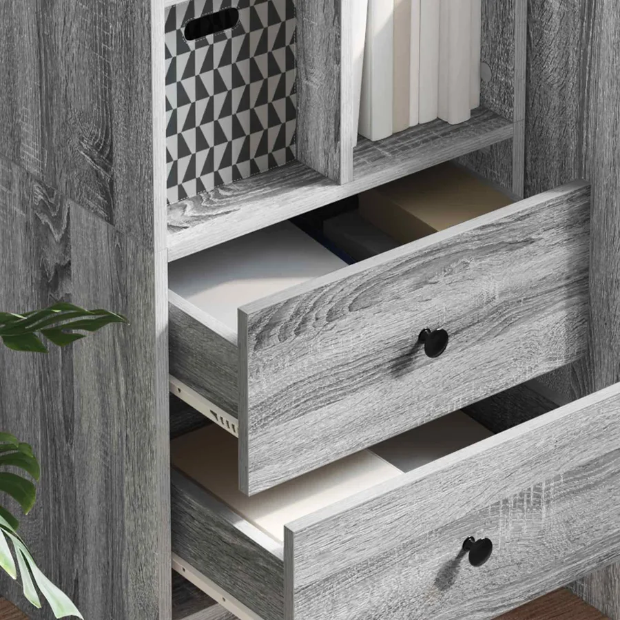 Haut Armoire avec tiroir Gris Sonoma 45,5 x 34 x 127 cm - 4