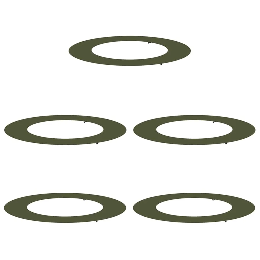 adapté pour anneaux d'arbre plats 5 pc Vert olive Ø50/80 cm - 2