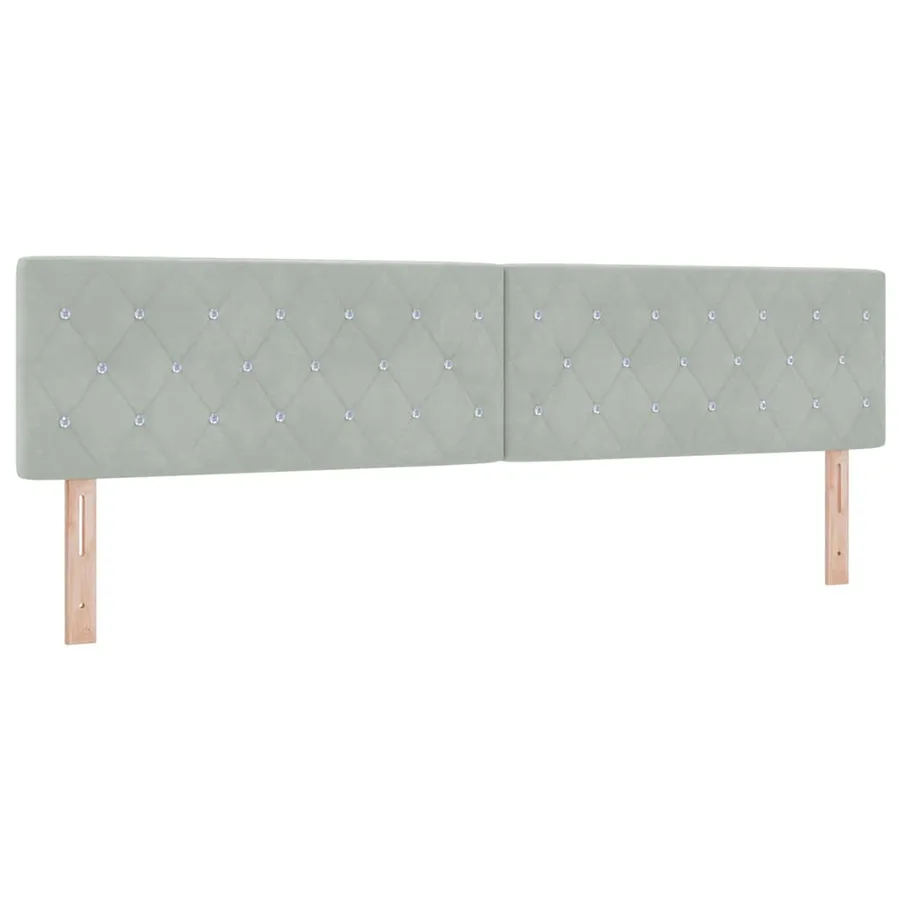 Tête de lit Gris clair 200 cm Velours - 2